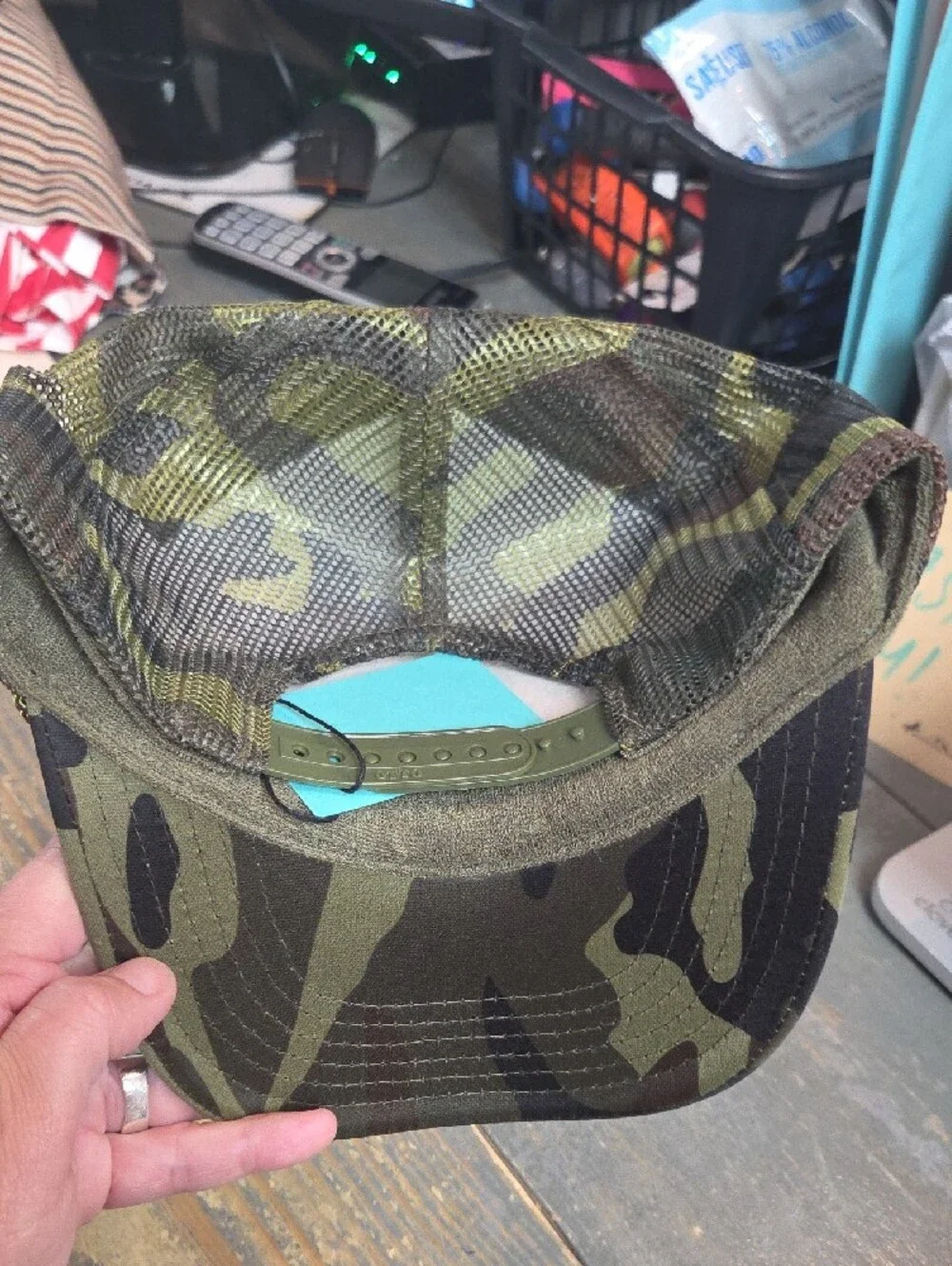 OTTO Camouflage Trucker Hat with Torn Shit Show Ticket
